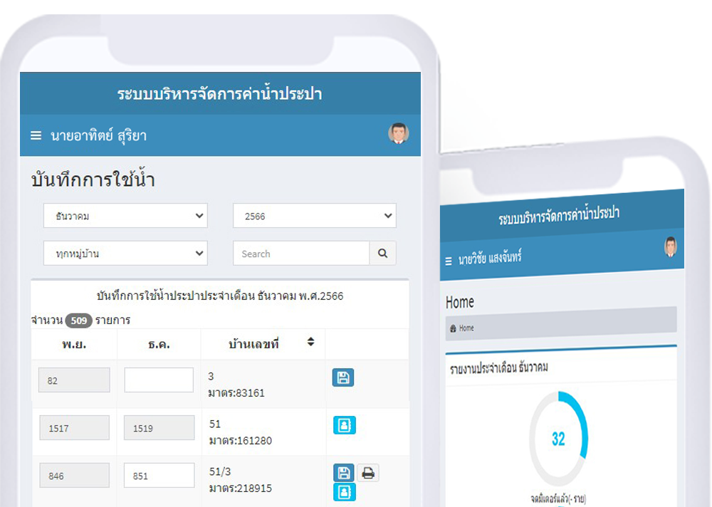 ระบบบริหารจัดการค่าน้ำประปา ทต.ช่อแฮ